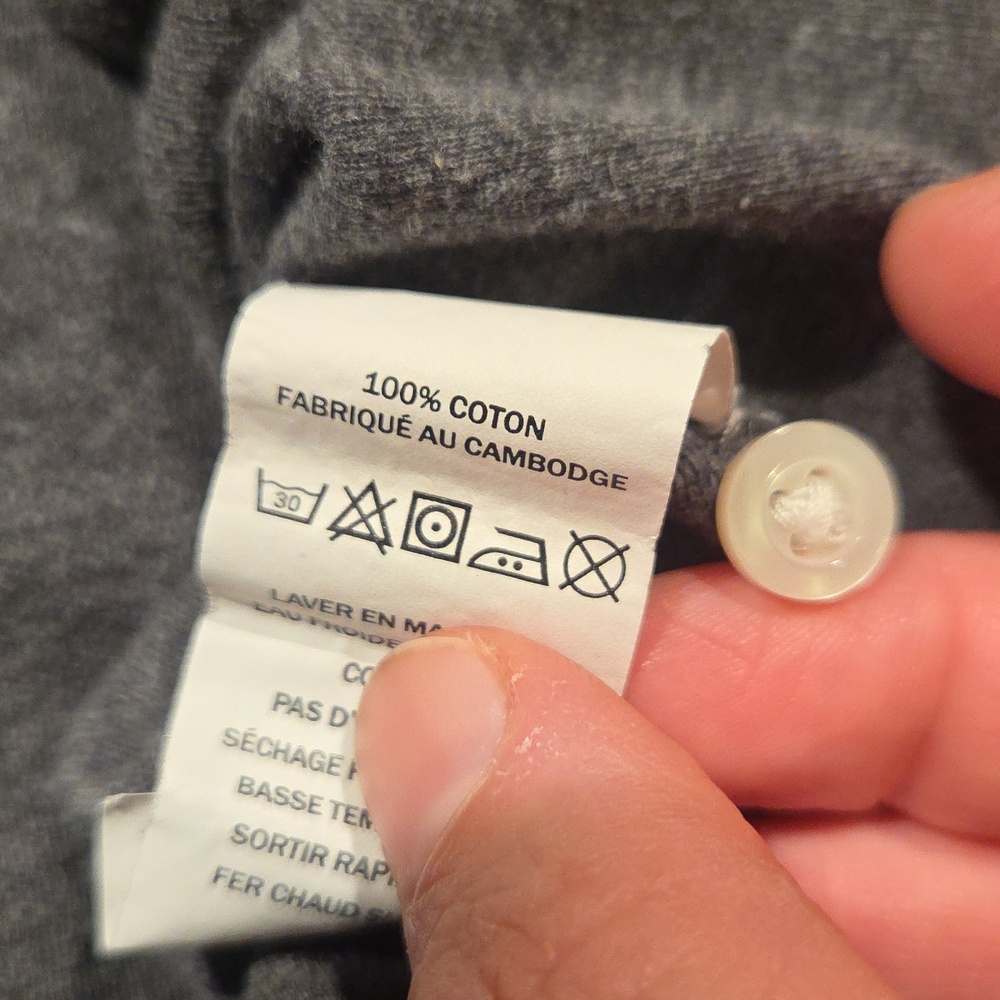 L.L.Bean Charcoal Three-Quarter Sleeve Henley Top - Picture 7 of 7